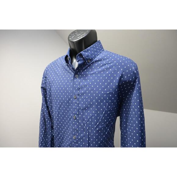 Express Dress Shirt Fitted Nylon Stretch Button Up Long Sleeve Mens Sz Large - Picture 1 of 8